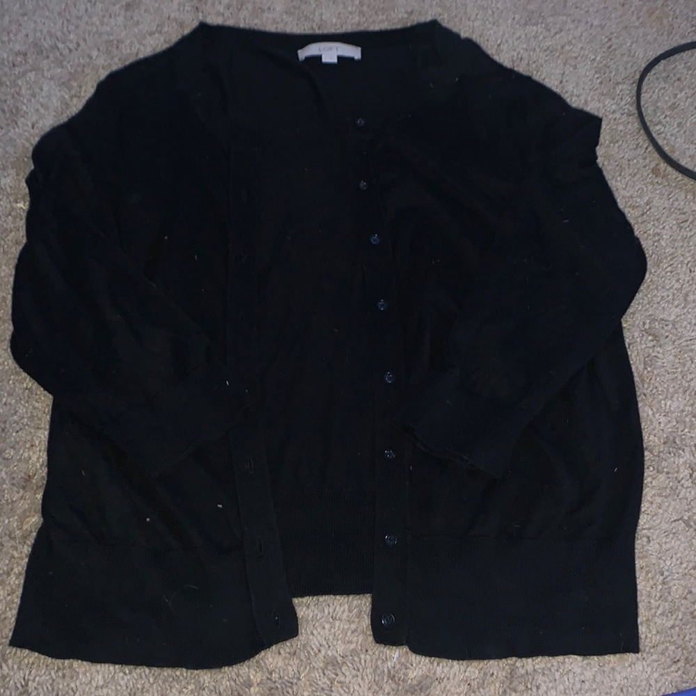 Loft black button up sweater